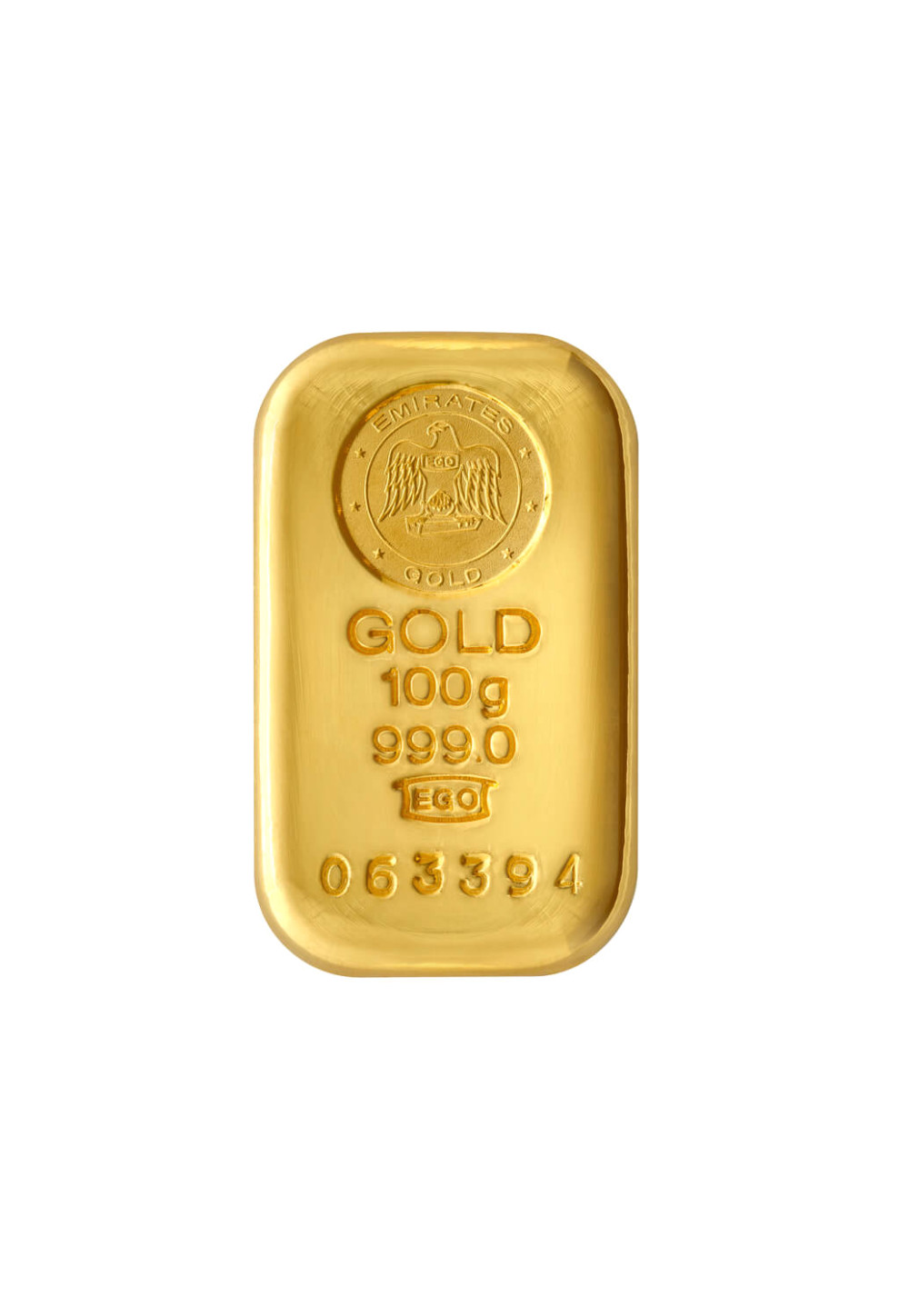 100 gram Gold Bar 999.9 - EMIRATES GOLD
